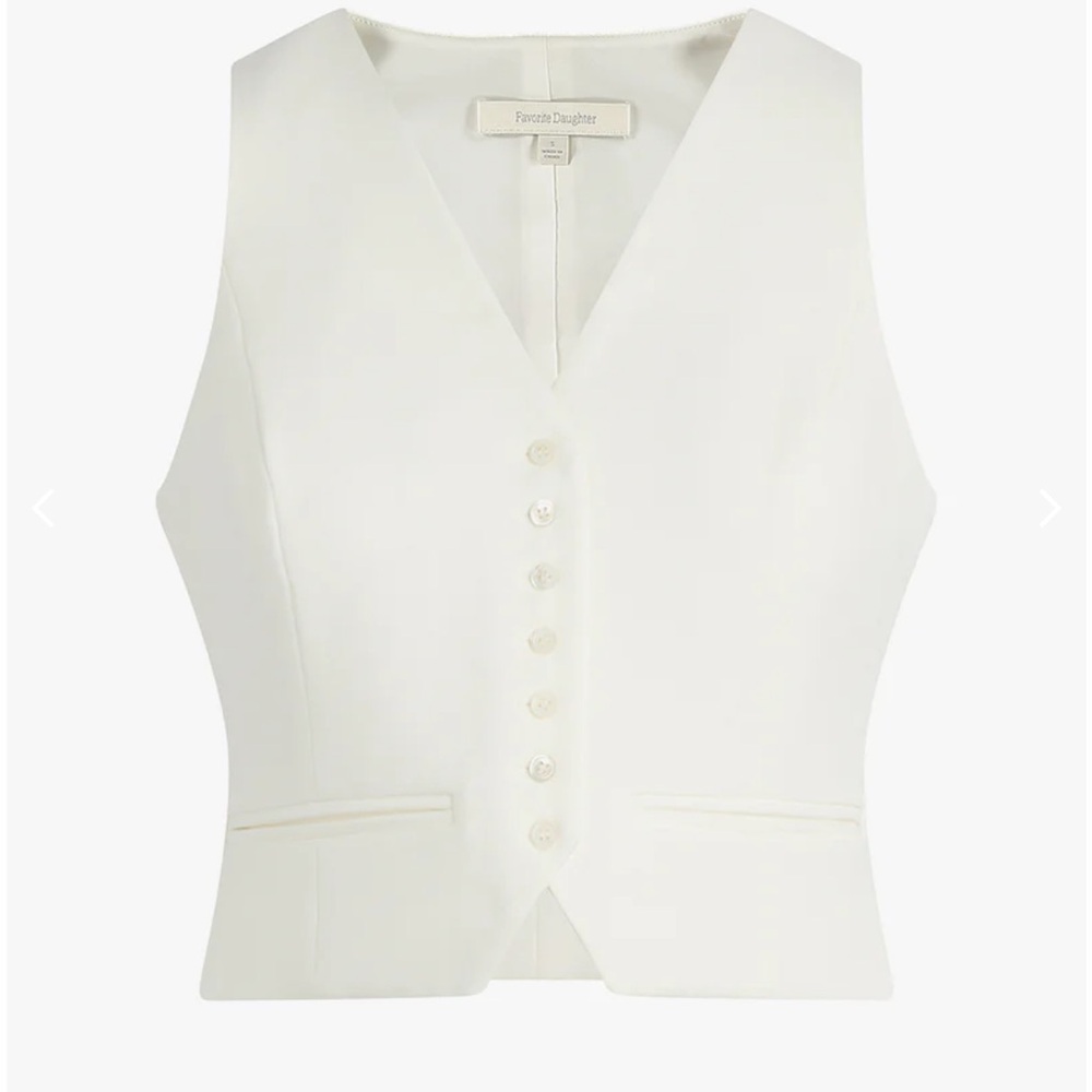 Favorite Daughter Cream Buttoned Vest Top